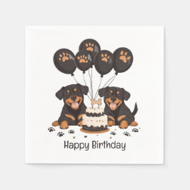 Happy Birthday Rottweiler Hunde Serviette