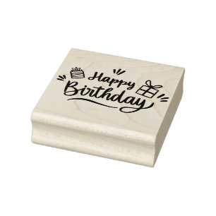 Happy Birthday Rubber Briefmarke Gummistempel