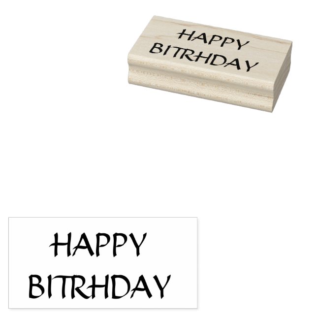 Happy Birthday Rubber Briefmarke Gummistempel (Stempel)