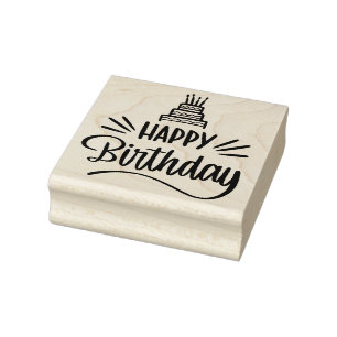 Happy Birthday Rubber Briefmarke Gummistempel