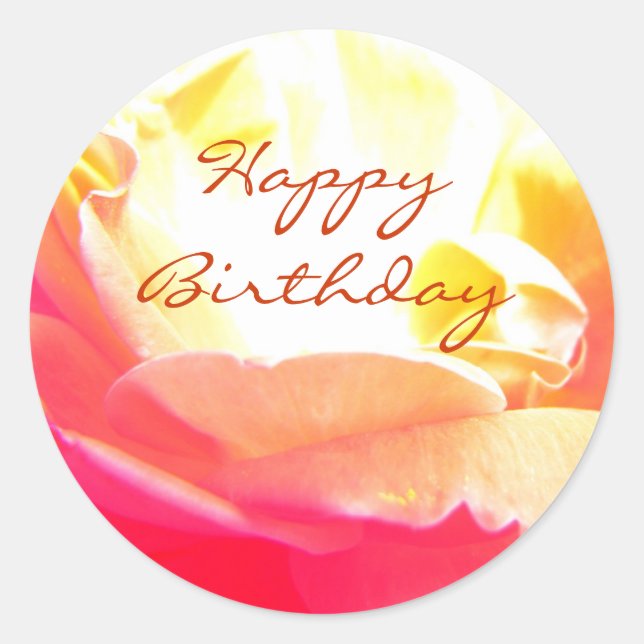 Happy Birthday Runder Aufkleber (Vorderseite)