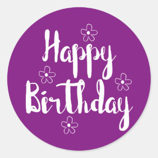 Happy Birthday Runder Aufkleber
