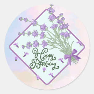Happy Birthday Runder Aufkleber