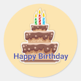 Happy Birthday Runder Aufkleber