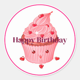 Happy Birthday Runder Aufkleber