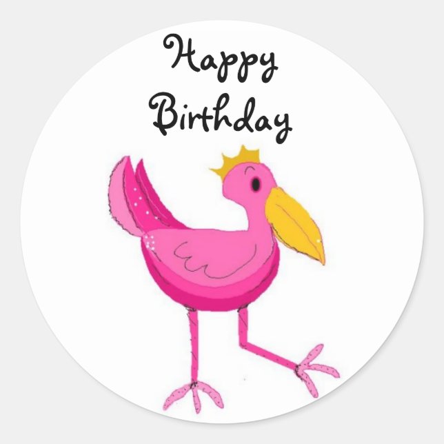 Happy Birthday Runder Aufkleber (Vorderseite)