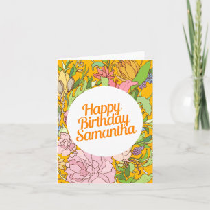 Happy Birthday Samantha Floral Geburtskarte Karte
