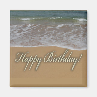 Happy Birthday Sand Beach Magnet