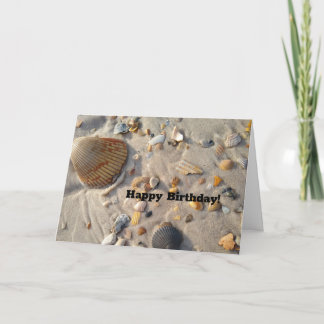 Happy Birthday Sand Beach Muscheln Karte