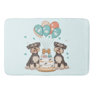 Happy Birthday Schnauzer Hunde Badematte