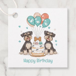 Happy Birthday Schnauzer Hunde Geschenkanhänger