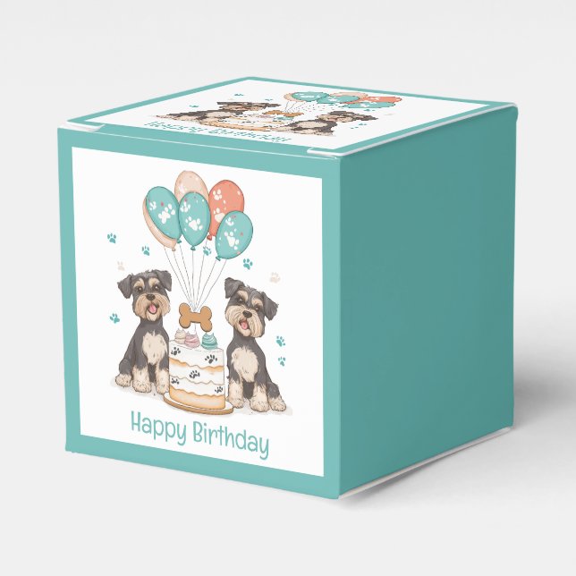 Happy Birthday Schnauzer Hunde Geschenkschachtel (Vorderseite)