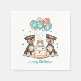 Happy Birthday Schnauzer Hunde Serviette