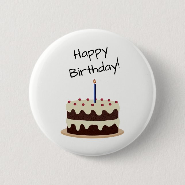 Happy Birthday Schokolade und Vanilla Cake Button (Vorderseite)