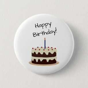 Happy Birthday Schokolade und Vanilla Cake Button