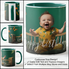 Happy Birthday Schöne Foto Vorlage Text Tasse