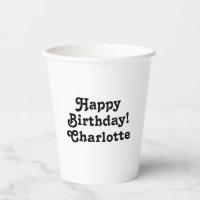 Happy Birthday Schwarz individuelle Name Text nied