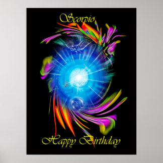 Happy Birthday Scorpio - Skorpion Poster