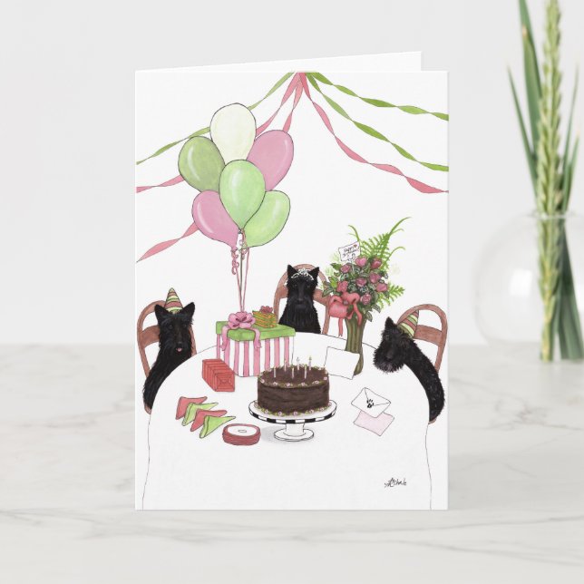 Happy Birthday Scotties Dogs Card von Bihrle Karte (Vorderseite)