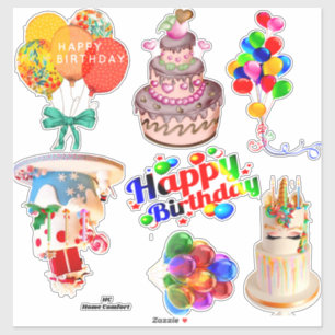 Happy Birthday Scrapbooking Stickers Aufkleber