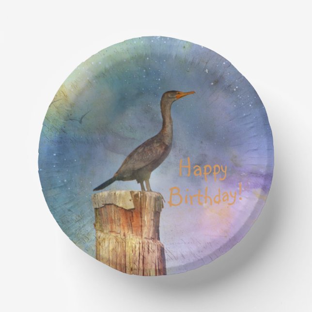 Happy Birthday Sea Bird Pappteller (Vorderseite)