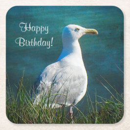 Happy Birthday Seagull Paper Untersetzer