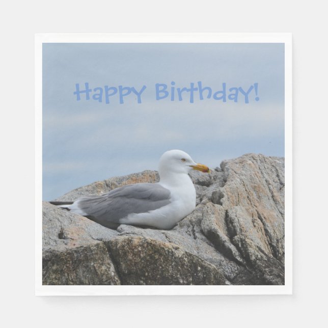 Happy Birthday Seagull Serviette (Vorderseite)