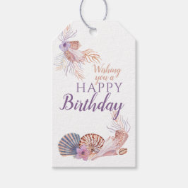 Happy Birthday Seashell Coral Geschenkanhänger