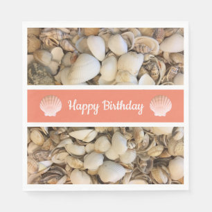 Happy Birthday Seashells Serviette