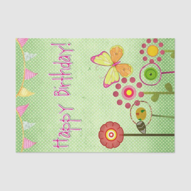 Happy Birthday Seidenpapier (Vorderseite)