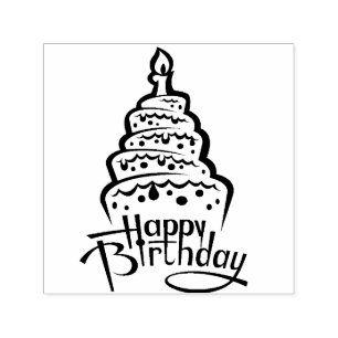 Happy Birthday Self Inking Rubber Briefmarke Permastempel