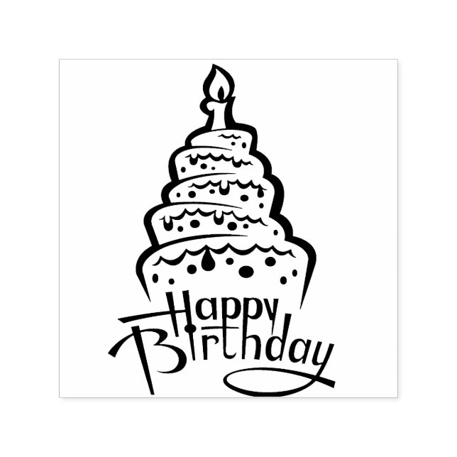 Happy Birthday Self Inking Rubber Briefmarke Permastempel (Design)