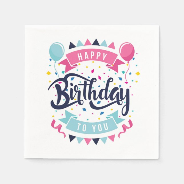 Happy Birthday Serviette (Vorderseite)