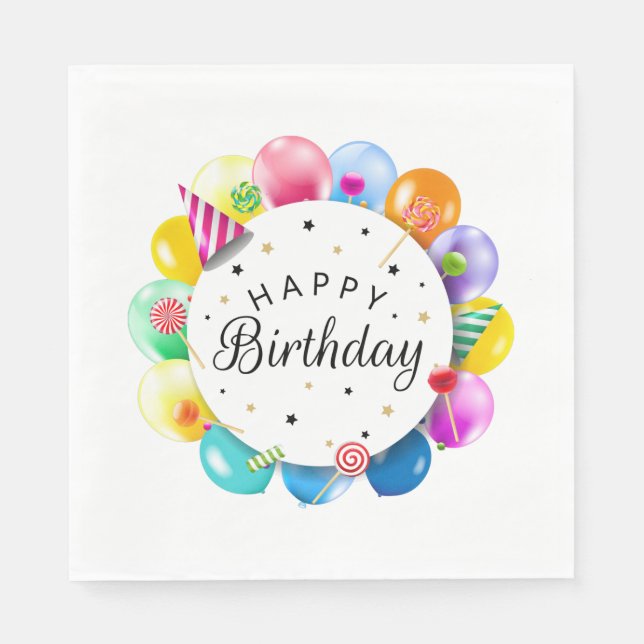 Happy Birthday Serviette (Vorderseite)