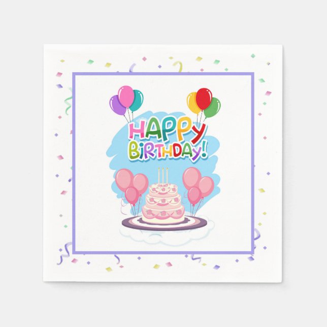 Happy Birthday Serviette (Vorderseite)
