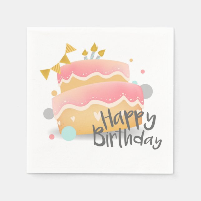 Happy Birthday Serviette (Vorderseite)