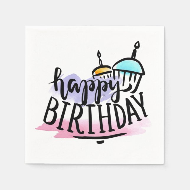 Happy Birthday Serviette (Vorderseite)