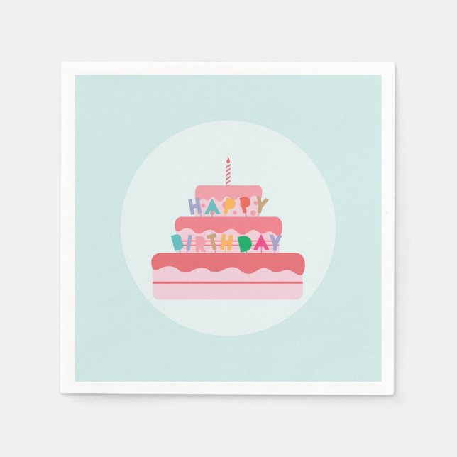 Happy Birthday Serviette (Vorderseite)