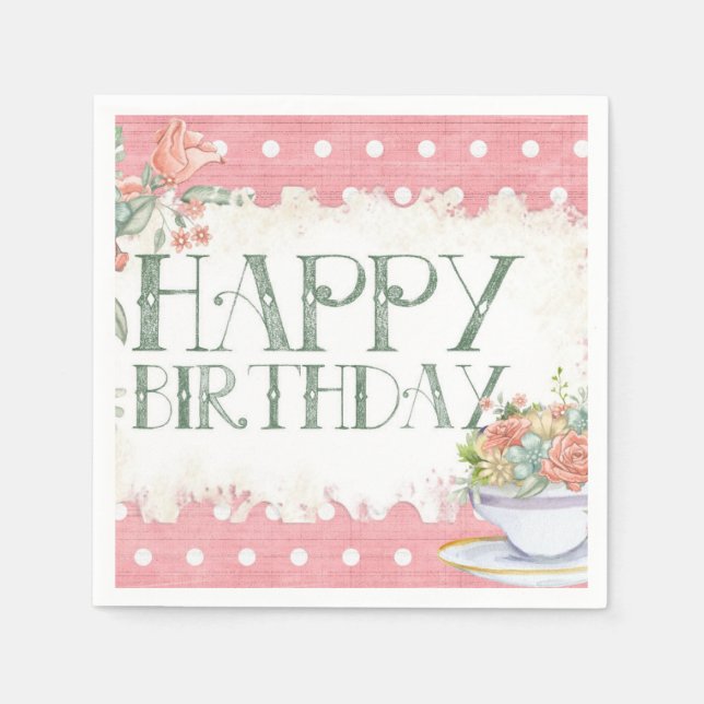 Happy Birthday Serviette (Vorderseite)