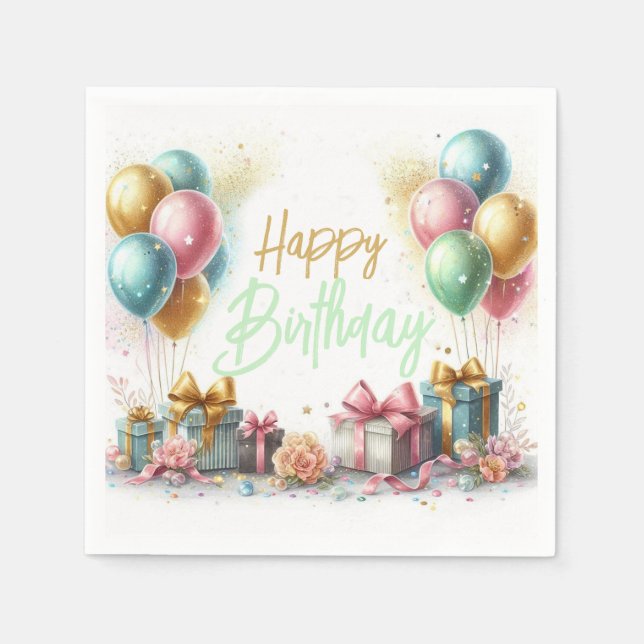 Happy Birthday Serviette (Vorderseite)