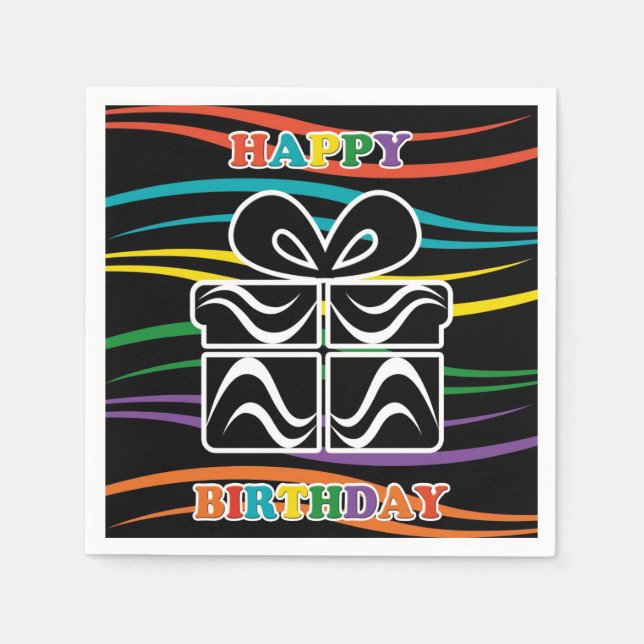 Happy Birthday Serviette (Vorderseite)