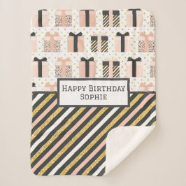 Happy Birthday Sherpa Blanket Sherpadecke