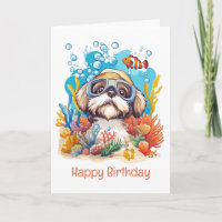 Happy Birthday Shih Tzu Dog Schnorcheln Korallenri