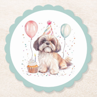 Happy Birthday Shih Tzu Dogs Cupcake Untersetzer