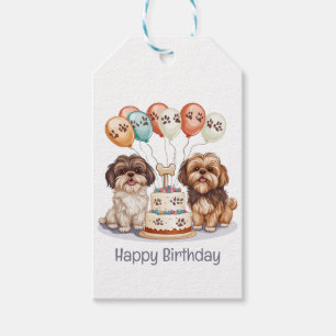 Happy Birthday Shih Tzu Dogs Geburtstagskuchen Geschenkanhänger