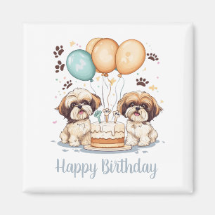 Happy Birthday Shih Tzu Dogs Geburtstagskuchen Magnet