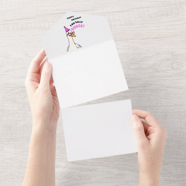 Happy Birthday Sie Albern Gans All In One Einladung (Abreißen)