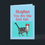 Happy Birthday Sie Cool Tabby Cat Mens Husband Karte<br><div class="desc">Herzlichen Glückwunsch zum Geburtstag Sie Cool Tabby Cat Geburtstagskarte. Diese schöne Karte würde jeden Liebhaber von Katzen Anzug machen. Entworfen aus einer meiner originalen Tintenstift-Zeichnungen. Diese Karte wird sicher begeistert sein!</div>