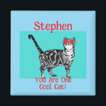 Happy Birthday Sie Cool Tabby Cat Mens Husband Magnet<br><div class="desc">Sie haben Tabby Cat Design Cool. Diese schöne Karte würde jeden Liebhaber von Katzen Anzug machen. Entworfen aus einer meiner originalen Tintenstift-Zeichnungen. Das wird bestimmt Spaß machen!</div>