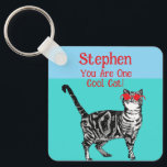 Happy Birthday Sie Cool Tabby Cat Mens Husband Schlüsselanhänger<br><div class="desc">Sie haben Tabby Cat Design Cool. Diese schöne Karte würde jeden Liebhaber von Katzen Anzug machen. Entworfen aus einer meiner originalen Tintenstift-Zeichnungen. Das wird bestimmt Spaß machen!</div>